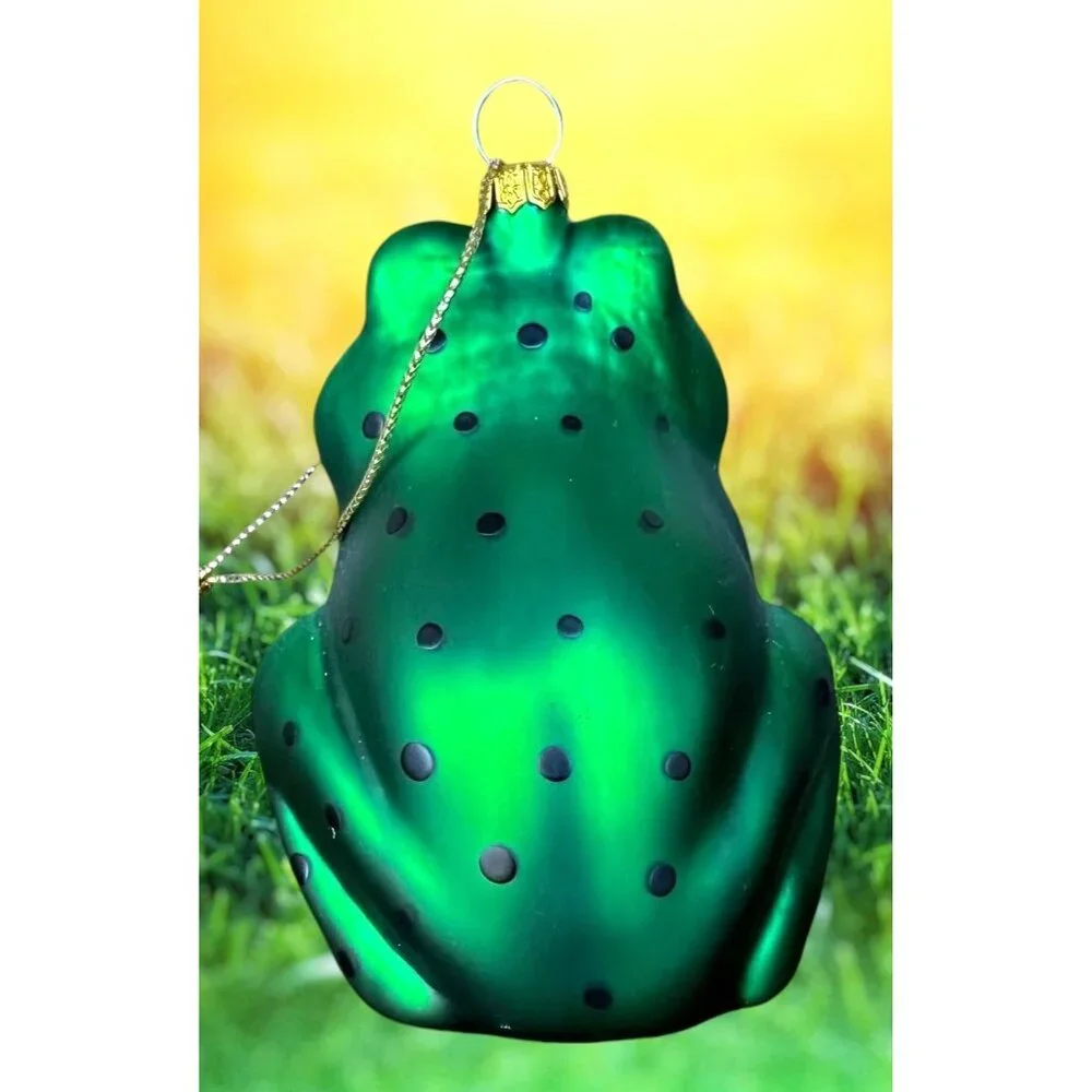 VTG Frog Ornament Glass Prince Kermit Christmas Holiday Birthday Girlfriend Gift